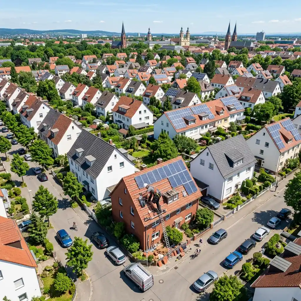 Moderne Wärmepumpe am Einfamilienhaus - Energy Bau & Partner