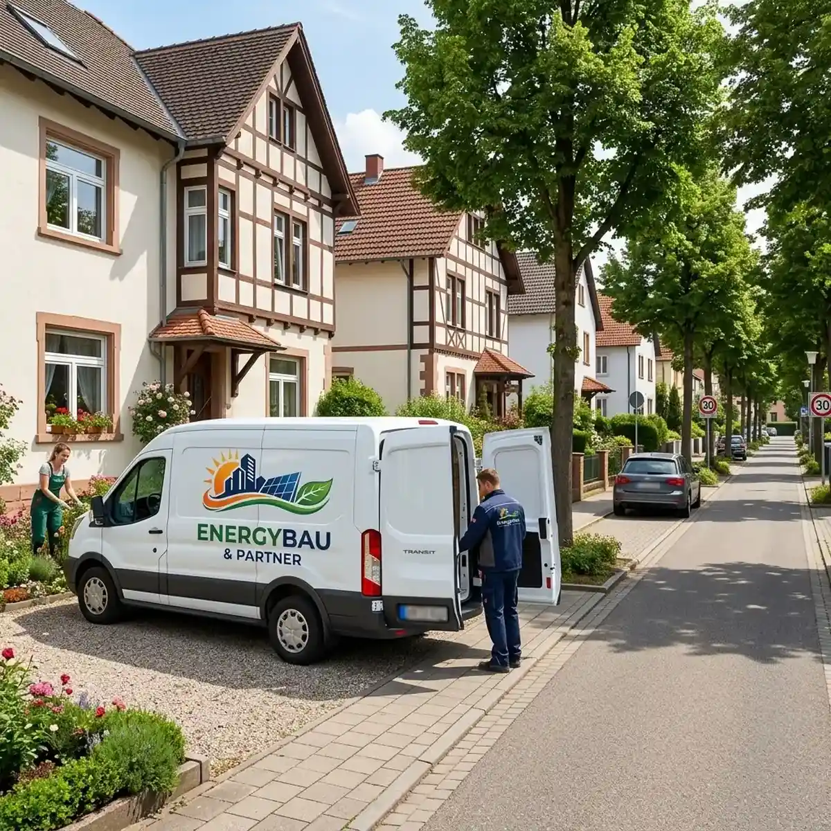 Modernes Einfamilienhaus mit Solarpanelen und Wärmepumpe in Karlsruhe - Energy Bau & Partner
