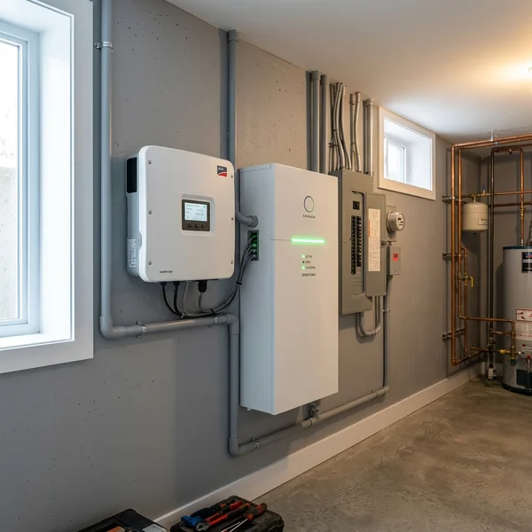 Batteriespeicher für Solaranlage im Keller