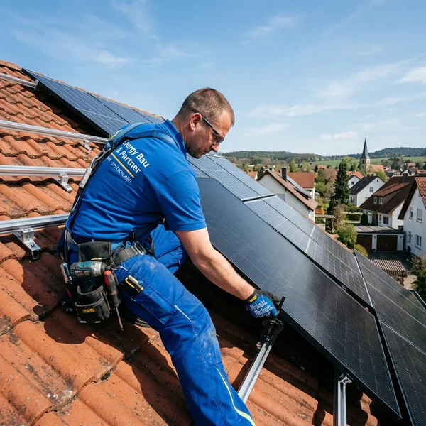 PV-Anlage Montage auf Dach durch Fachmann